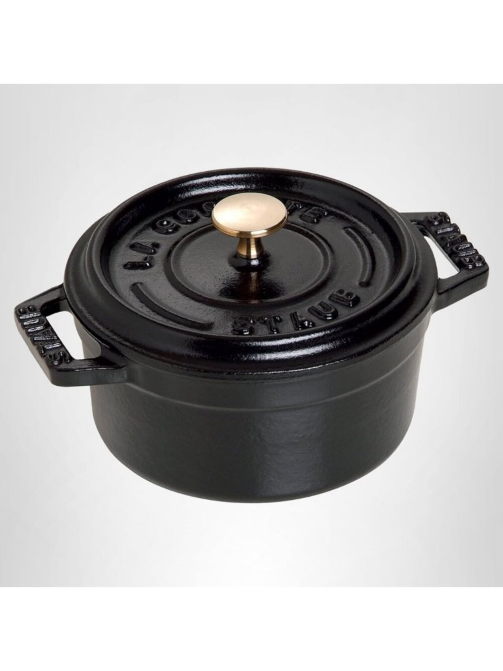 Mini Round Cocotte 0.25qt - Matte Black Cast Iron Cookware for Baking & Serving